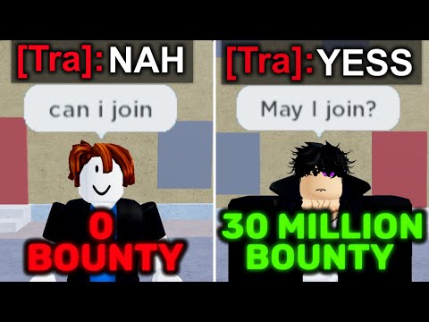 Asking to Join Crews at 0 Bounty vs 30 Million Bounty | Blox Fruits Roblox