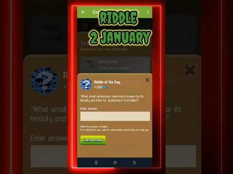 Riddle Of The Day Zoo 2 January | Zoo Riddle Of The Day Code | Riddle Of The Day Zoo