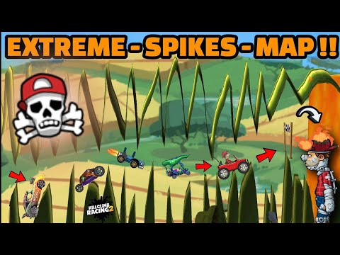 EXTREME SPIKES vs CARS!! 🤯 AIR TIME TESTING MAP IN COMMUNITY SHOWCASE - Hill Climb Racing 2