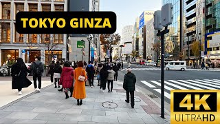 TOKYO, JAPAN 🇯🇵 [4K] GINZA — Tokyo's Luxury Shopping District — 1 HOUR Walking Tour