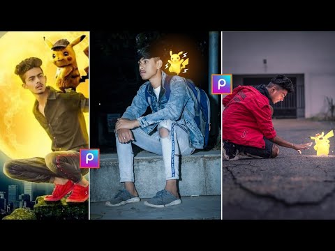 How to make  glowing Pikachu editing | Picsart pikachu photo editing | picsart editing new style |