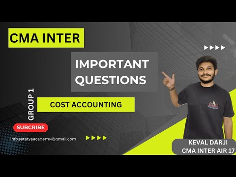 l CMA INTER  COST ACCOUNTING IMPORTANT QUESTION 📖 l GROUP 1 l PAPER 8 l JUNE 2024 l KEVAL DARJI l 🔔l