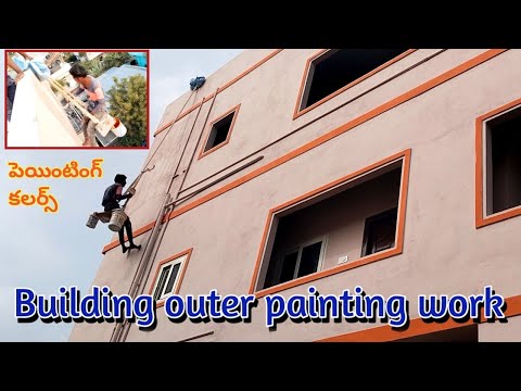 Building outer painting work #painting colours #outerpainting #housepainting #sadhwikaneeli