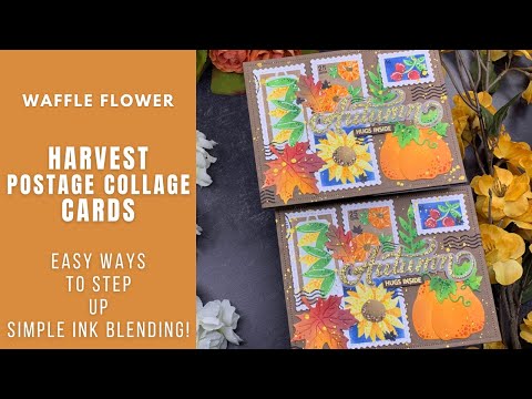 Harvest Postage Collage Cards | Waffle Flower