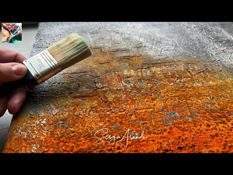 Mesmerizing Painting Tutorial - Creating Mesmerizing Cracked Texture Art and Rust Corrosion