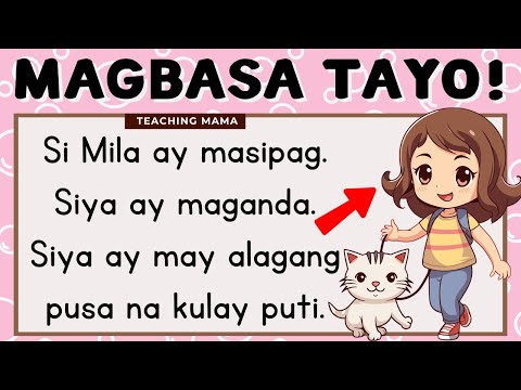 MAGBASA TAYO! | PAGSASANAY SA PAGBASA NG TAGALOG | FILIPINO READING FOR KINDERGARTEN | TEACHING MAMA