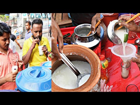 Most Famous Sour Yogurt & Lemon Mix Juice Tk. 10/- Only | Bangladeshi Street Food