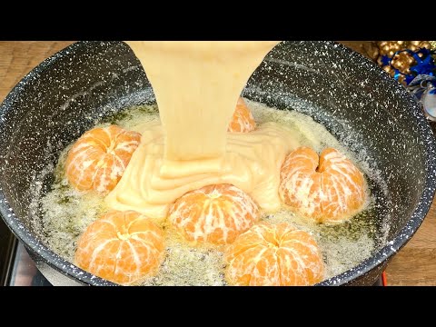 New Year's mandarin dessert in 10 minutes! A dessert that melts in your mouth!