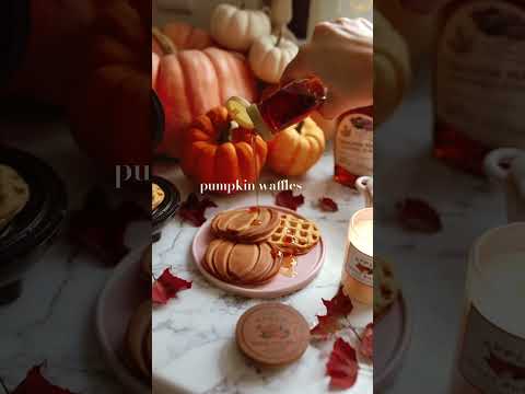 Pumpkin waffles 🍁 aesthetic fall recipes