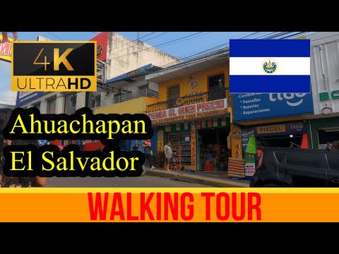 【4K 60fps】Ahuachapan ~ Walking Tour - El Salvador