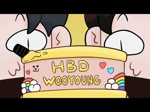 San wishing Wooyoung a happy birthday~