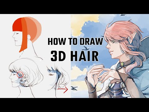 🎨3D Hair Illustration Tips: Line Art and Coloring Techniques