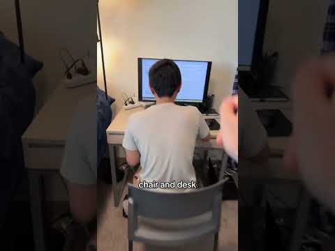 College Roommate Desk Setup Reveal! | Surprising Him w/ A Brand New Chair!