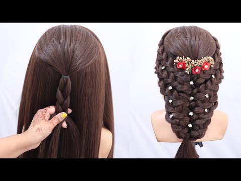 Beautiful braided hairstyle | step by step cute braid hairstyle for party | long hair hairstyle