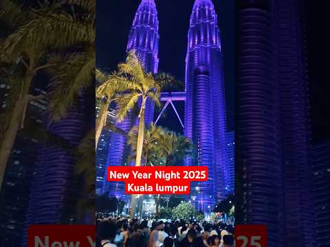 New Year Night at Kuala Lumpur, people gathering for fireworks and celebration.