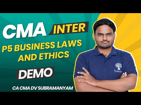 P5 Business Laws And Ethics | DEC 2024 | June 2025 | DEMO VIDEO | CMA INTER