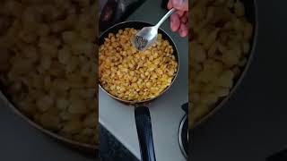 steamed cooked sweetcorn/butter,pepper, redchilli powder, salt/Harithas Kitchen