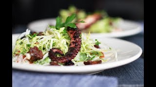 Andrew Zimmern Cooks: Grilled Octopus with Frisee Salad