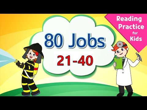 Easy Reading Practice for kids | 80 Jobs 21-40