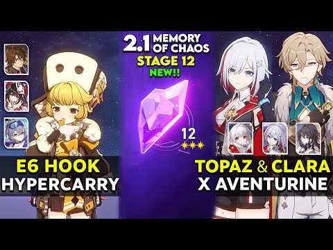 E6 Hook & E0 Topaz w/ Clara x E0S1 Aventurine | MoC 12 v2.1 | Honkai Star Rail.