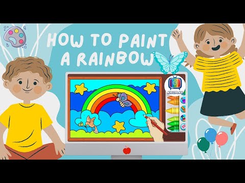 How to paint a rainbow for beginners step-by-step🌈|| coloring tutorial for kids ||Kids coloring book