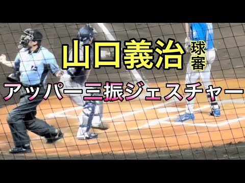 【まるでボクシング】山口球審のアッパー三振ジェスチャー