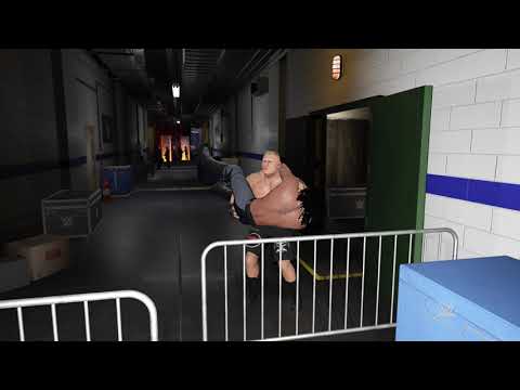 WWE 2K17 - Seth Rollins Vs Brock Lesner - Backstage Brawl