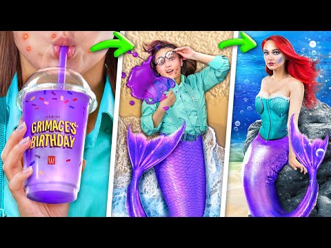 How to become mermaid! From Nerd to Mermaid! Four Elements in Real Life!