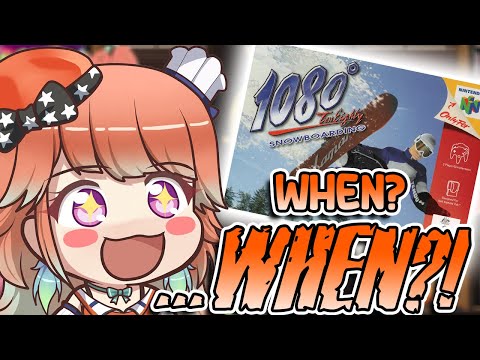 Kiara Loses her Mind Waiting to Play 1080° Snowboarding 【Hololive EN】