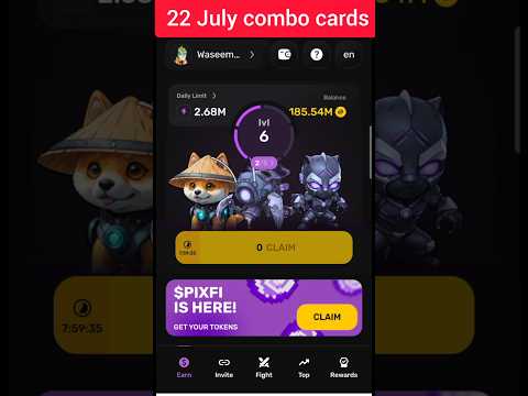 Pixelverse daily combo 22 july | Pixeltap combo cards today