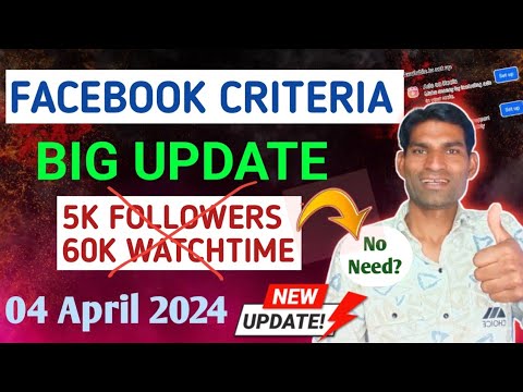 Facebook Biggest Update 04 April 2024 ||  Facebook Monetisation critaira Change ! In stream ads