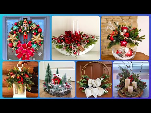 Bonitas decoraciones navideñas para centros de mesa con diferentes elementos