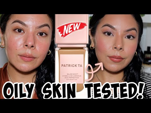 Oily Skin Approved?! *NEW* ✨ PATRICK TA MAJOR SKIN HYDRA-LUXE LUMINOUS SKIN PERFECTING FOUNDATION!