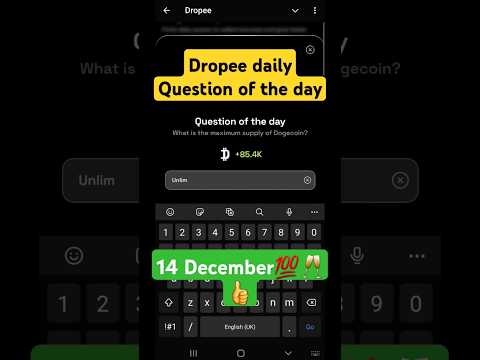 Dropee daily question of the day 14 december | dropee today code | Dropee today question of the day