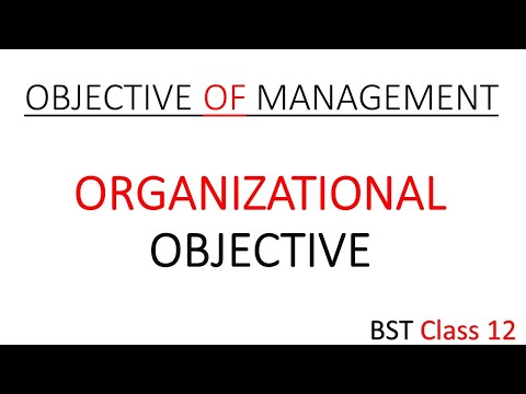 🔵 Objectives of management||ORGANIZATIONAL OBJECTIVE OF MANAGEMENT || Class 12 || BST || VIDEO