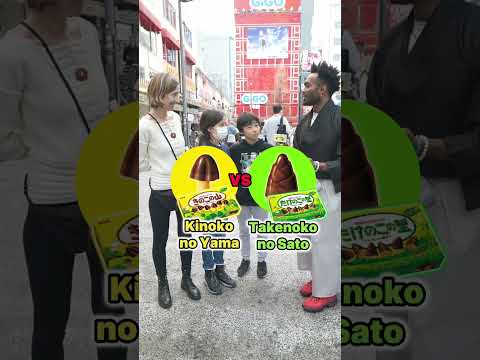 【KINOKO-TAKENOKO DOCCHI!?】in Akihabara Japan⑭　Which do you prefer? #shorts