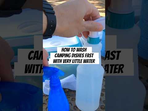 How to WASH CAMPING DISHES FAST with very little water. #camping #campinglife #campinghacks #camper