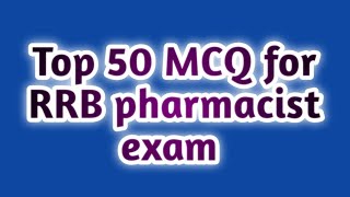 Rrb pharmacist exam