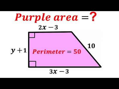 Can you find area of the Purple shaded Trapezoid? | (Perimeter) | #math #maths | #geometry