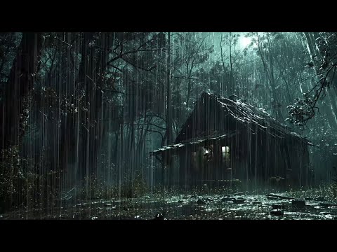 Soothing Rain Sounds at the Forest - Rain Sounds with Cabin Wood make you Fall a Sleep Fast