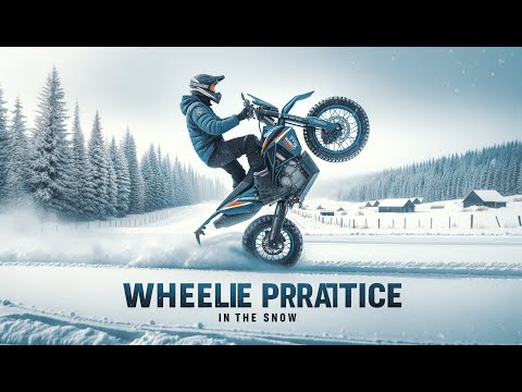 Wheelie practice in the snow