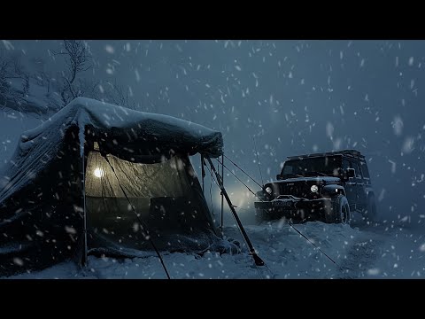 Cozy Blizzard Ambience for Deep Sleep |Wind Howling & Snow Blowing in a Campervan |Perfect for Relax