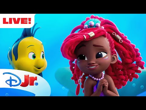 🔴 LIVE! Disney Jr.'s Ariel | The Little Mermaid Songs & Shorts 🧜🏾‍♀️🦀🐚  | @disneyjr