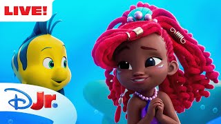 🔴 LIVE! Disney Jr.'s Ariel | The Little Mermaid Songs & Shorts 🧜🏾‍♀️🦀🐚  | @disneyjr