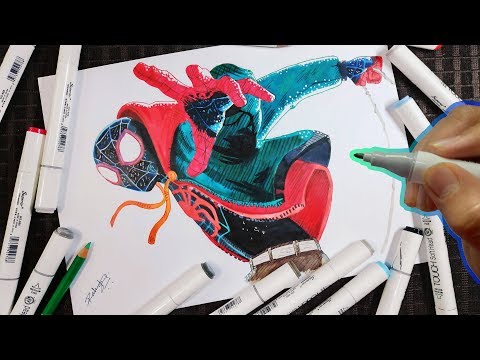 Drawing Miles Morales - Spiderman Into The Spiderverse