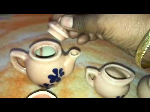 Short SloMo of Miniature TINY Tea Kettle-Cup set! 🤗🏡☕😇