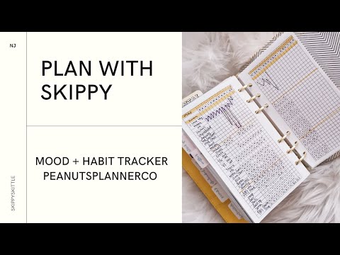 Mood + Habit Tracker | Plan With Skippy [E4] | Self Care Planner Kikki.k