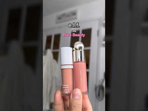 Comparing the NEW #elf Camo Liquid Blush to #RareBeauty Soft Pinch Blush #comparison #dupes #shorts