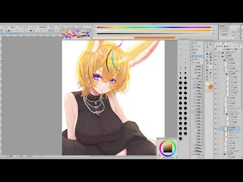 無言で作業垂れ流し【お絵かき/尾丸ポルカ】