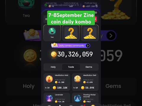 7 -8 September Zine coin Daily combo ll Zine coin Daily combo today ll #shorts #mining #viralvideo